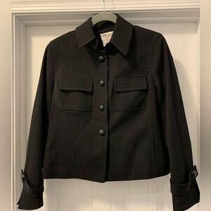 Worth Petite Blazer Size 12P Lightly Padded Shoulders Slight Crop Button Up